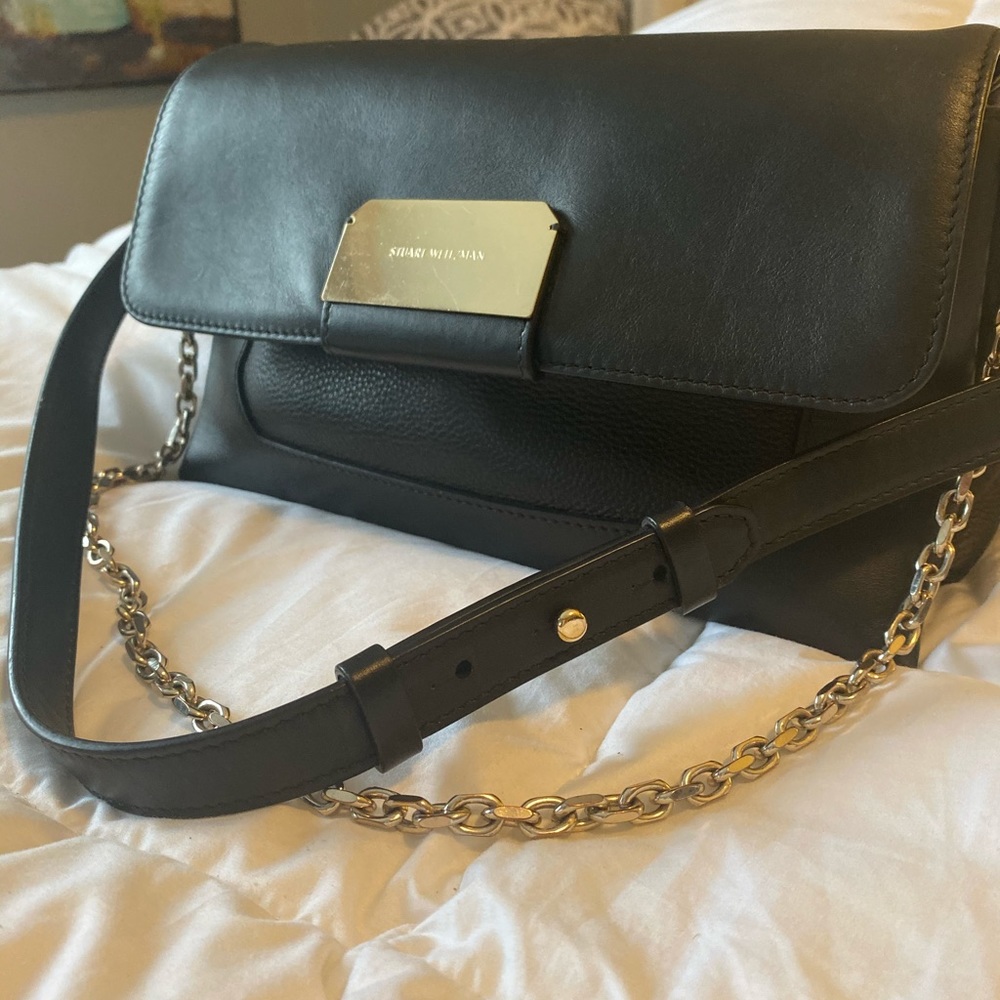 Stewart Weitzman Black Leather Purse